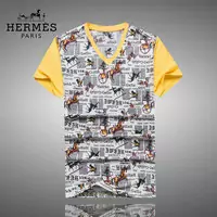 2017 hommes hermes t-shirts mercerized cotton chevaux shoulder or